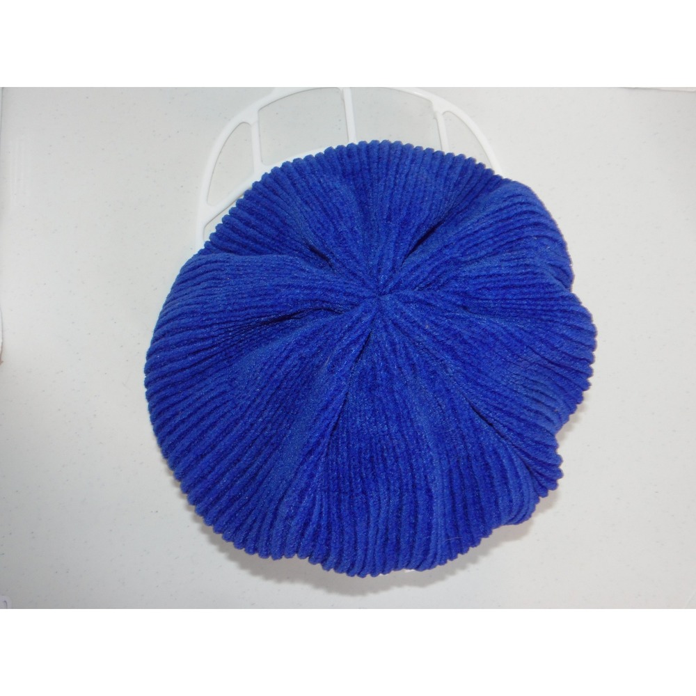 Merona Royal Blue Ribbed Knit Beret Slouchy Soft Beanie Hat One Size 3564 - Picture 3 of 7
